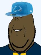 cap clothes detroit_lions football hat michigan no_eyebrows small_eyes smile soyjak stubble subvariant:michijak subvariant:wholesome_soyjak variant:gapejak // 600x800 // 193.5KB