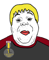 award blond closed_mouth clothes eyelashes hair nate nate_higger's_distant_cousin_(cape_rrackers) natejak nusoicaca soyjak soyjak_party subvariant:hunky_twink_sex_machine template text trend:slopjak variant:alicia yellow_hair // 592x720 // 23.3KB