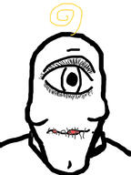 closed_mouth cyclops hair one_eye stitched_mouth variant:markiplier_soyjak yellow_hair // 750x1000 // 83.3KB
