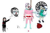 anime azumanga_daioh blood clothes dilation hat judaism kasuga_ayumu katana kippah konpaku_youmu nazism neovagina roman_salute schutzstaffel swastika sword touhou tranny variant:bernd variant:impish_soyak_ears variant:soyak video_game // 900x600 // 92.1KB