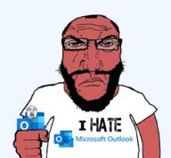 2soyjaks ack balding beard closed_mouth clothes email glasses hair i_hate microsoft microsoft_outlook open_mouth outlook punisher_face red_skin soyjak subvariant:science_lover text tongue tranny transparent_background tshirt variant:bernd variant:markiplier_soyjak // 1017x935 // 497.2KB