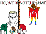 2soyjaks a10_eyes angry antenna blond bloodshot_eyes blue_eyes buff clothes cockroach country cross_eyed derp eyebrows faggot fist flag flag:lgbt_pride_flag flag:mexico flag:transgender_pride_flag flag:turkiye forehead_lines front_facing full_body genital_mutilation glasses gums hanging holding_object looking_to_the_right lynching mexiaryan mexico muscles muscular_male noose nose open_mouth roach rope rotten_teeth soyjak stubble subvariant:feraljak_front subvariant:muscular_chud suicide tear text tongue tongue_out tranny troon tshirt turk turkiye turkroach variant:chudjak variant:feraljak vein we're_not_the_same white_background wing // 2048x1536 // 621.7KB