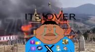 apu brown_skin burning catholic christ_chan christian_cross christianity closed_mouth crusade crushed deus_vult eastern_orthodox emoticon fire hair irl_background its_over jesus orthodox_church subvariant:meximutt_front2 text twitter ukraine variant:meximutt // 487x266 // 185.4KB