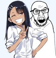 angry anime glasses ijiranaide_nagatoro_san nagatoro_hayase open_mouth soyjak stubble variant:feraljak // 640x661 // 416.1KB