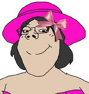 closed_mouth clothes drawfag female glasses hat ribbon ribbon_(namefag) smile soyjak subvariant:gapejak_female variant:gapejak // 940x992 // 82.9KB