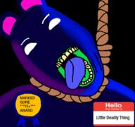 ack award black_background hello_my_name_is_(sticker) little_deadly_thing_is_a_pedo pretty_blood rope variant:bernd // 255x239 // 33.5KB