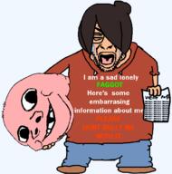 2soyjaks anti_ongezellig arm baby clothes crying deformed full_body glasses hair hand holding_object holding_soyjak leg maya_(ongezellig) ongezellig open_mouth paper pink_skin plush shoe smile stubble subvariant:nathaniel sweater text tongue transparent_background variant:gapejak variant:rupturejak white_skin wordswordswords // 651x658 // 25.0KB