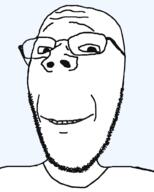 glasses happy smile soyjak stubble subvariant:gapejak_slim subvariant:wholesome_soyjak template variant:gapejak wholesome // 800x1000 // 23.5KB