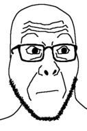glasses looking_to_the_right soyjak stubble variant:cobbert2 wrinkles // 308x464 // 6.4KB