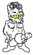 closed_mouth drool full_body glasses masturbation nsfw penis soyjak stubble variant:unknown yellow_teeth // 145x241 // 5.4KB