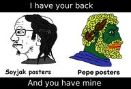 acne balding beard big_lips blond clothes eyebags frog frogaryan frogposters glasses green_skin meta:keep_the_original_tags nordic_chad pepe poster side_profile soycuck soyjak stubble subvariant:neutralplier text variant:markiplier_soyjak yellow_teeth // 1328x904 // 104.3KB