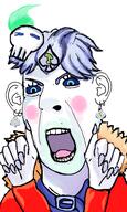 angry blue_eyes blue_hair blush clothes ear earring hair nux_taku nuxanor open_mouth painted_nails soyjak spade subvariant:slutson variant:cobson vtuber white_skin // 339x567 // 70.8KB