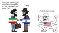 arab autistic_screeching crying flag iran islam israel nordic_chad text variant:soyak war weapon // 4453x2553 // 1.1MB