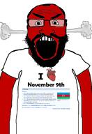 angry auto_generated balding beard clothes flag:azerbaijan glasses head_steam i_heart looking_at_you november november_9 open_mouth red_skin series:on_this_day soyjak subvariant:science_lover text tshirt variant:markiplier_soyjak white_background wikipedia // 1440x2096 // 563.4KB