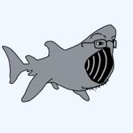animal basking_shark fin full_body glasses open_mouth series:animaljaks shark soyjak stubble tail variant:unknown // 1600x1600 // 41.8KB