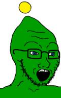 alien blue_eyes chao_(sonic) glasses green_skin open_mouth sega sonic sonic_adventure_2 sonic_the_hedgehog soyjak stubble variant:soyak video_game // 643x1026 // 33.0KB