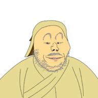 asian clothes eyes fat genghis_khan grey_hair hat history lips mongol mongolia mustache redraw robe smile soyjak stubble subvariant:danish_twist subvariant:mongolian_twist variant:gapejak white_skin // 1378x1378 // 98.7KB