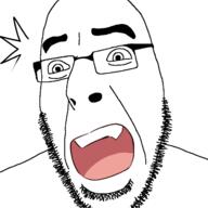 anime glasses open_mouth shocked stubble surprised variant:cobson // 1300x1300 // 351.9KB