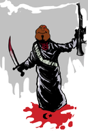 ak-47 black_coat blood bullet_casing cartoon clothes coat crescent grim_reaper gun hand islam kratos meta:namefags political_cartoon queen_of_spades shitskin smile star subvariant:mexiaryan sword variant:meximutt warrior-z_(user) yellow_sclera // 564x842 // 129.9KB