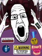 arm deviantart e621 glasses medal open_mouth soyjak stubble variant:ppp vore vorefag // 900x1200 // 668.5KB