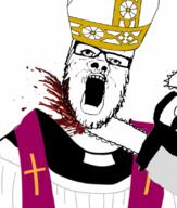 beheading blood blood_on_face bloodshot_eyes chainsaw christianity clothes decapitation glasses gore hat murder open_mouth religion soyjak stubble tallit variant:a24_slowburn_soyjak // 684x806 // 358.3KB