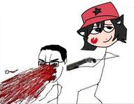 alunya blood bloodshot_eyes cat_ear crying eyeball holding_gun holding_object holding_shotgun leftypol murder shotgun stickman tear variant:chudjak weapon // 540x421 // 33.5KB