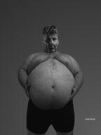 fat gigachad gray_skin hairy hairy_belly monochrome moobs nas:gigachad obese shirtless shorts // 600x800 // 276.2KB