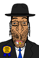 award beard glasses golden_tooth israel jewish_nose judaism kike rabbi subvariant:asiamutt suit_and_tie transparent_background variant:markiplier_soyjak // 591x877 // 74.9KB