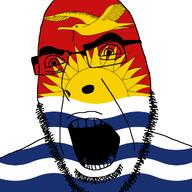 angry country flag glasses kiribati open_mouth soyjak stubble sun variant:cobson // 721x720 // 68.6KB