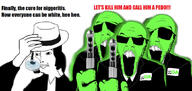 central_intelligence_agency clothes glasses glowing green_skin hat long_hair men_in_black michael_jackson screaming sunglasses text variant:chudjak variant:feraljak // 1053x498 // 98.4KB