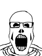 bones glasses open_mouth series:skeletonjaks skeleton skull soyjak variant:markiplier_soyjak // 600x800 // 6.9KB