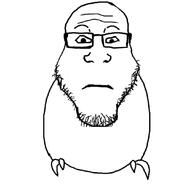 beard bird brimstone closed_mouth coal glasses meta:self_insert neutral neutralplier_award nose subvariant:neutralplier variant:budgiejak variant:markiplier_soyjak // 1080x1080 // 50.4KB