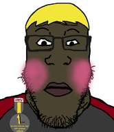 award blond blush brown_skin closed_mouth clothes eyelashes nate nate_higger's_distant_cousin_(cape_rrackers) natejak nusoicaca shitskin subvariant:hunky_twink_sex_machine subvariant:neutralplier text trend:slopjak variant:markiplier_soyjak yellow_hair // 1035x1200 // 146.3KB