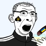 bbc clothes cum cup ear hair hand holding_object merge open_mouth soyjak spade subvariant:hornykuz tattoo track_suit ukraine variant:cobson variant:kuzjak // 1024x1024 // 231.1KB