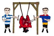 armenia bisected blond brown_hair buff chud closed_mouth crying execution flag:armenia flag:greece flag:turkiye glasses gore greece hair holding_object mcdonalds murder nigger open_mouth rope saw soyjak stubble subvariant:unbotheredchud torture total_turkroach_death trend:aryan turkike turkiye turkpedo vantablack_skin variant:bernd variant:chudjak vein white_skin yellow_teeth // 2576x1720 // 591.4KB