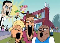 4soyjaks arm bloodshot_eyes blue_eyes boomer brainlet brown_hair brown_skin buck_teeth building cap cartoon clothes crying ear fairly_odd_parents full_body glasses green_eyes hair hand happy_merchant hat jacket judaism large_nose leg necktie nickelodeon open_mouth pointing soyjak soyjak_trio stretched_mouth stubble the_fairly_odd_parents timmy_turner tshirt variant:chudjak variant:gapejak variant:markiplier_soyjak variant:tony_soprano_soyjak variant:wojak white_skin wojak yellow_hair // 1200x870 // 931.9KB