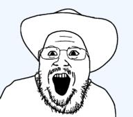 clothes cowboy_hat ethan_ralph glasses hat killstream looking_at_you open_mouth soyjak stubble template theralphretort transparent_background variant:ralphjak // 819x721 // 17.8KB