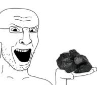 arm coal glasses hand holding_coal holding_object open_mouth soyjak stubble variant:unknown // 734x643 // 132.3KB