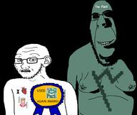 award balatro biting_lip black_background closed_mouth double_chin ear fat glasses grin hairy i_love looking_at_you man_boobs neckbeard nipple ominous open_mouth sad scared stomach subvariant:hornyson teeth_showing text variant:cobson varient:soyjak worried // 1832x1547 // 469.0KB