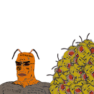 ack animal bee bug hornet insects japanese_text open_mouth subvariant:muscular_chud variant:bernd variant:chudjak white_background // 1000x1000 // 442.4KB