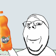 animated bottle byonbyon closed_mouth fanta glasses hand holding_bottle holding_object plastic_bottle poyopoyo smile soda soyjak stubble subvariant:wholesome_soyjak variant:gapejak // 400x313 // 431.5KB