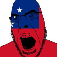 angry country flag glasses open_mouth samoa soyjak star stubble variant:cobson // 721x720 // 23.5KB