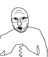 body glasses nose open_mouth soyjak stubble transparent_background variant:knuckjak // 870x1024 // 21.4KB