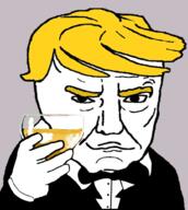 blond chud donald_trump holding_object mugshot redraw smug subvariant:trump_mugshot tuxedo variant:trumpjak wine_glass yellow_hair // 896x1000 // 388.6KB