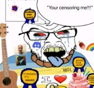 abdl award blue_tongue brainlet child_pornography compressed cupcake discord discord_logo_facial_mark epstein guitar i_heart low_quality map_(pedophile) noose pedophile proshipper shadman variant:feraljak // 719x669 // 63.5KB