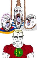 1915 4soyjaks armenia armenian_genocide assyria assyrian bald blond bloodshot_eyess blue_eyes buff closed_mouth clothes crying flag flag:armenia flag:greece flag:ottoman_empire genocide glasses greece greeks hanging meta:keep_the_original_tags mustache open_mouth ottoman_empire pontic_greek pontus purple_hair rope soyjak stubble subvariant:muscular_chud swastika text tongue tranny trend:aryan trend:soyjak_trio turk turkiye variant:chudjak variant:chudjakd variant:gapejak variant:markiplier_soyjak variant:tony_soprano_soyjak // 1232x1906 // 832.8KB