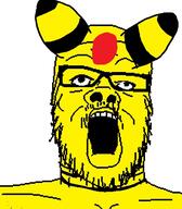 ampharos anime glasses johto mustache open_mouth pokemon soyjak stubble variant:a24_slowburn_soyjak video_game yellow yellow_skin // 454x520 // 73.6KB