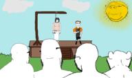 award brown_hair cloud dan female gallows grass hair hanging peace_sign public_execution rope sky soy soylent subvariant:unbotheredchud subvariant:wholesome_soyjak sun total_sloptran_death variant:chudjak variant:cobson variant:feraljak variant:gapejak variant:impish_soyak_ears variant:soytan // 1009x598 // 169.4KB
