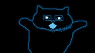 animal b_b_ghast_(namefag) black_skin blue cat glowing variant:catjak // 960x533 // 59.3KB