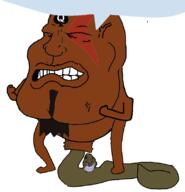 Warrior-Z(user) anus arm brown_skin brown_troonjak closed_eyes full_body liquify_tool mouth_open poop shitskin shitting spade speech_bubble speech_bubble_empty subvariant:mexiaryan swarthoid swarthy toothpaste variant:bernd // 782x810 // 113.2KB